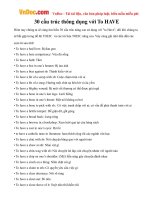 30 cấu trúc thông dụng với To HAVE