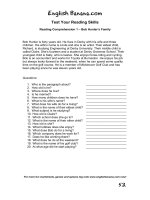 reading comprehension 1 bob hunters family 