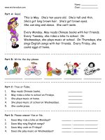 24524 days of the week  simple reading comprehension 