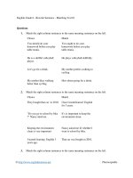 English grade 6   rewrite sentence   matching test 01 