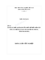 Đánh giá hiệu quả kinh tế nghề chế biến mắm tép của các hộ dân xã hà yên, huyện hà trung, tỉnh thanh hóa 