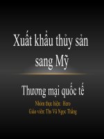 Xuất khẩu thủy sản sang mỹ