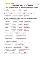 Đề kiểm tra Tiếng Anh lớp 11 Unit 3