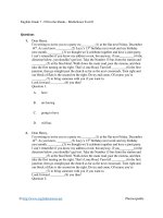 English grade 7   fill in the blanks   multichoice test 01 