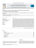 Risk factors for falls in older people in nursing homes and hospitals  a systematic review and meta analysis 