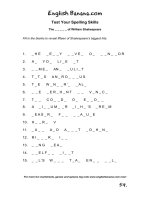 the plays of william shakespeare gap fill brb54 