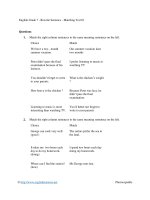 English grade 7   rewrite sentence   matching test 01 