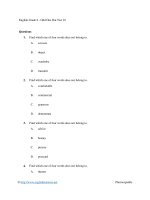 English grade 8   odd one out test 01 