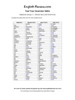 adjectives group 1 adverb noun and verb forms 