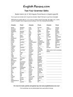 100 irregular plural nouns in english gap fill 