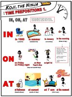 7641 koji the ninja teaches time prepositions in on at 
