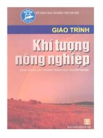 GIÁO TRÌNH KHÍ TƯỢNG NÔNG NGHIỆP (PHẦN 1)   TS  đoàn văn điếm 