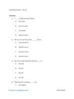 English past perfect   test 01 