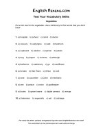 vocabulary test vegetables ev71 