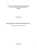 ENGLISH IN FOOD TECHNOLOGY i 