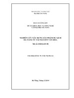 Nghiên cứu xây dựng sản phẩm du lịch đà nẵng từ tài nguyên văn hóa 