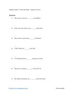 English grade 8   fill in the blanks   sentence test 03 