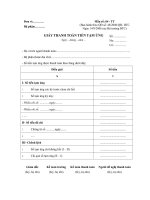 Mẫu số 04 - TT: Mẫu giấy thanh toán tiền tạm ứng