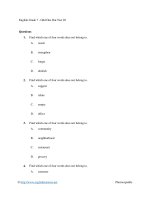 English grade 7   odd one out test 02 