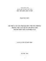 Kế thừa các giá trị đạo đức truyền thống trong việc xây dựng lối sống cho thanh niên việt nam hiện nay
