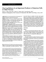 One leg balance is an important predictor of injurious falls in older persons 