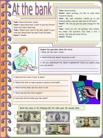 3341 at the bank  vocabulary comprehension and grammar american money  bank  can 6 tasks 2 pages editable 