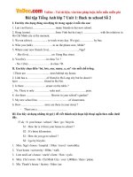 Bài tập Tiếng Anh lớp 7 Unit 1: Back to school Số 2