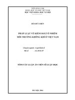 Pháp luật về kiểm soát ô nhiễm môi trường không khí ở Việt Nam