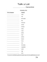 talk a lot 1 vocabulary test food and drink 