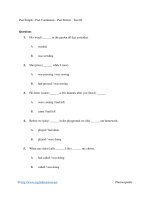 Past simple   past continuous   past perfect   test 02 