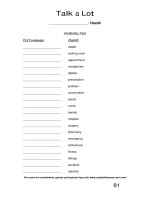 talk a lot 1 vocabulary test health 