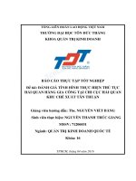 Đánh giá tình hình thực hiện thủ tục hải quan hàng gia công tại chi cục hải quan khu chế xuất tân thuận 