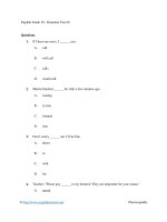 English grade 10   grammar test 02 