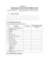 MẪU BÁO CÁO CÔNG TÁC TRUYỀN THÔNG VỀ AN TOÀN THỰC PHẨM TRONG DỊP TẾT