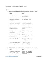 English grade 7   rewrite sentence   matching test 03 