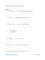 English grade 6   english verb conjugation test 01 