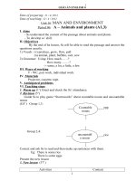 Giáo án Tiếng Anh 6 unit 16: Man and the enviroment