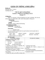 Giáo án Tiếng Anh 6 unit 12: Sports and pastimes