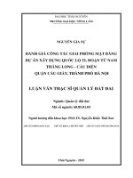 Đánh giá công tác giải phóng mặt bằng dự án xây dựng quốc lộ 32, đoạn từ cầu diễn đến nghĩa trang mai dịch quận cầu giấy, thành phố hà nội 