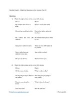English grade 6   match the questions to the answers test 02 