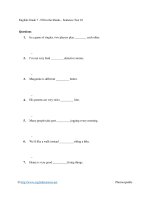 English grade 7   fill in the blanks   sentence test 01 