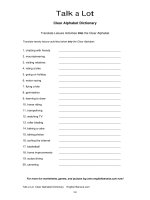 translate leisure activities into the clear alphabet 