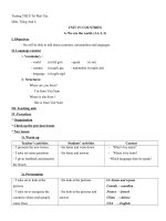 Giáo án Tiếng Anh 6 unit 15: Countries