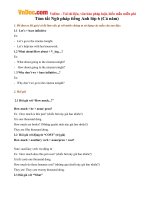 Tóm tắt Ngữ pháp tiếng Anh lớp 6 (Cả năm)