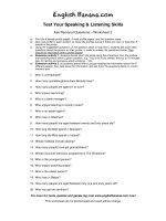ask personal questions worksheet 2 