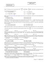 Đề thi thử đại học môn vật lý có đáp án