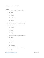 English grade 6   odd one out test 01 