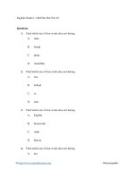 English grade 6   odd one out test 03 