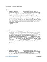 English grade 7   fill in the blanks test 02 