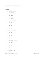 English verb   to be   am, is, are   test 03 
